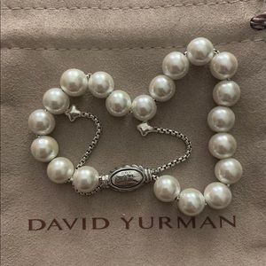 DY Silver 8mm Beads Bracelet Pearl